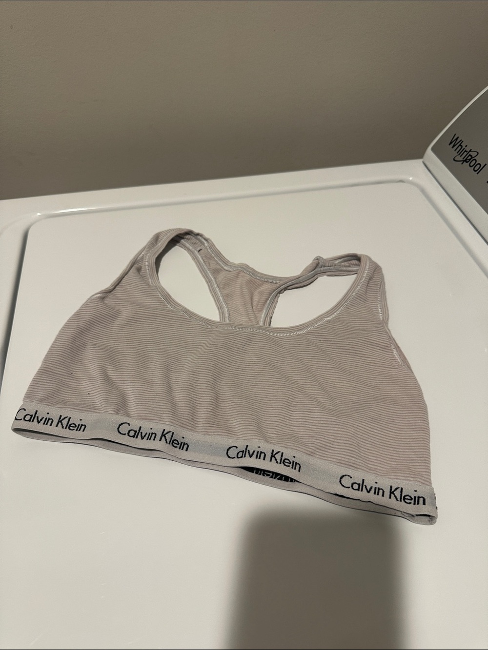 Calvin Klein Beige Striped Racerback Bralette